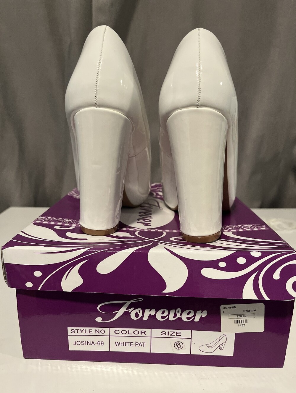 Forever White Rounded-Toe Pumps - Picture 3 of 3